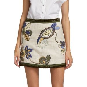 VERONICA BEARD / 100% Silk Inga Embroidered Miniskirt